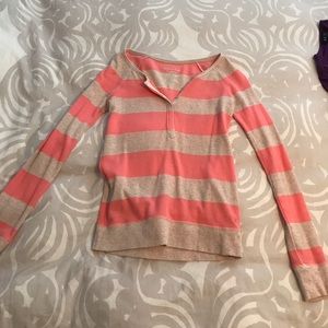 Pink/tan long sleeve top