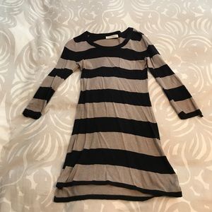 Tan and back sweater dress