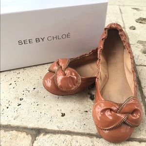See by Chloé rose flats, size UK 37.5 (fits US 7)