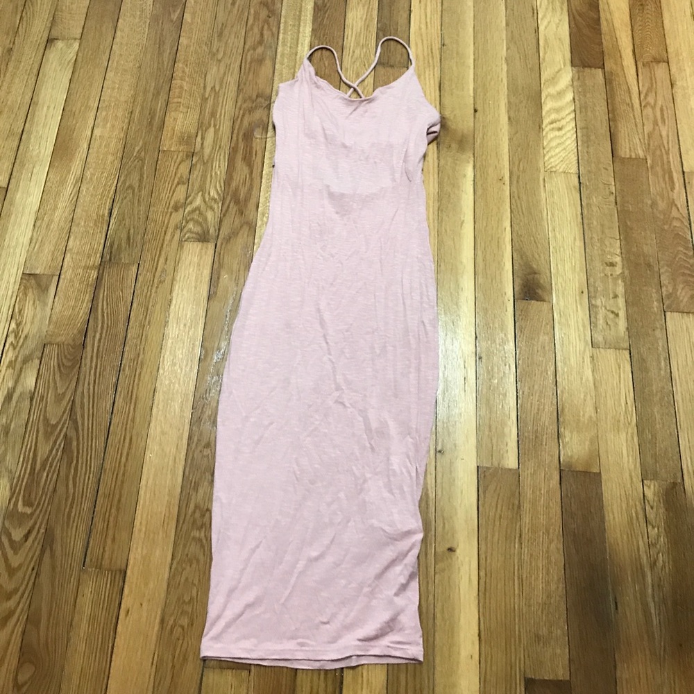 NWT Fashion Nova Blush Criss Cross Back Dress