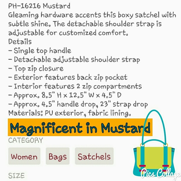 MOVING SALE!  Mustard Satchel - Picture 4 of 7