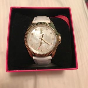 Juicy Couture watch, white and gold.