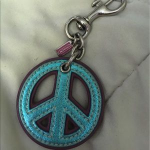 Coach Peace sign fob