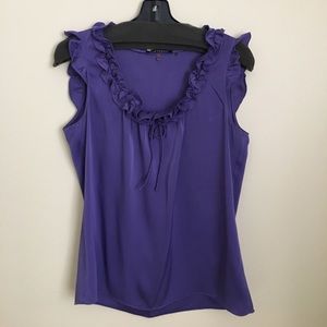 Purple Ruffle Silk Top size M