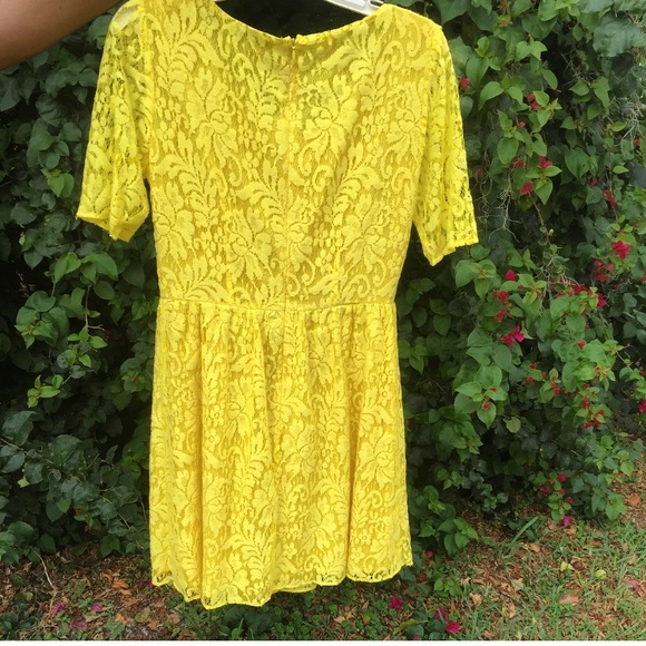 DANIEL CREMIEUX Yellow Lace Dress - Picture 2 of 2