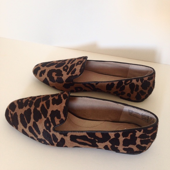 *SOLD*Lands End Leopard Calf Hair Leather Loafers - Picture 3 of 7