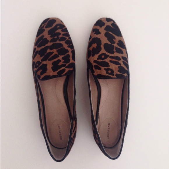 *SOLD*Lands End Leopard Calf Hair Leather Loafers - Picture 4 of 7