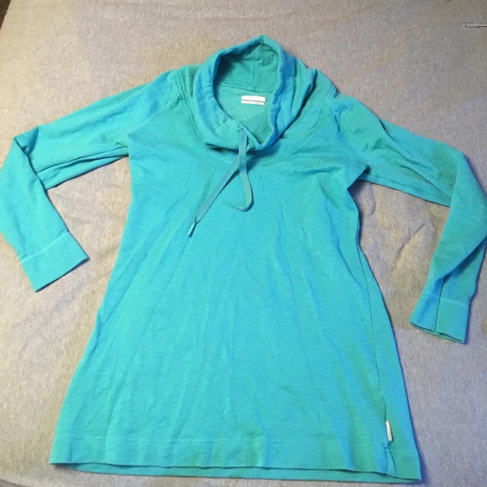 Columbia teal cowl neck sweatshirt. Size medium
