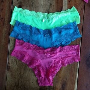 NEW! 3 Brazilian Briefs ...Pink+Blue+Neon Green