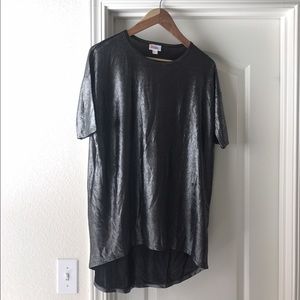 Rare Unicorn HTF Metallic Silver Lularoe Irma Tee