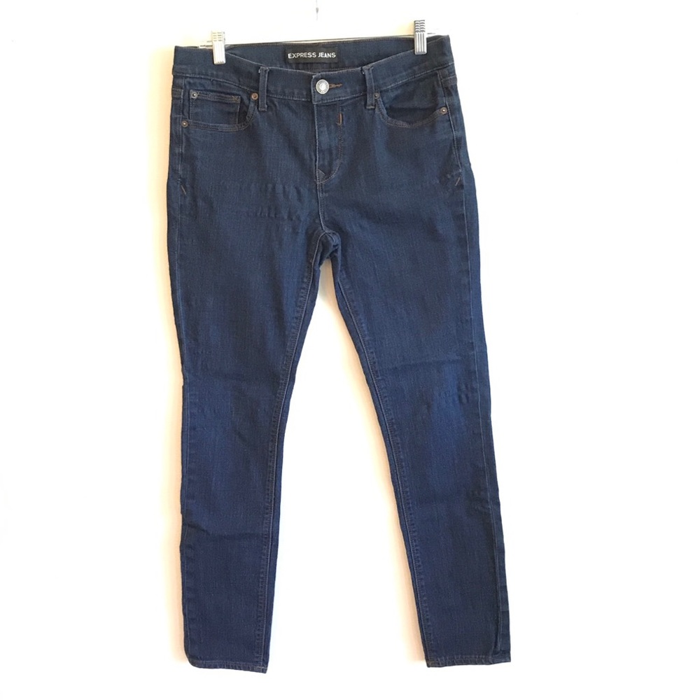 Express Jeans dark wash Leggings Mid-rise 8R.