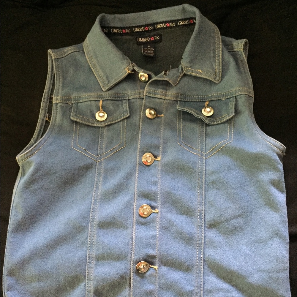 Like NWOT- Limited Too Girls Denim Vest - worn 2x!