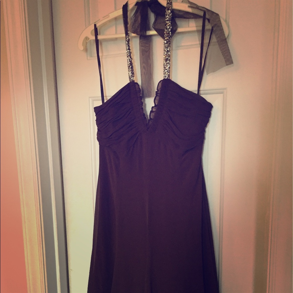 Chocolate brown silk dress