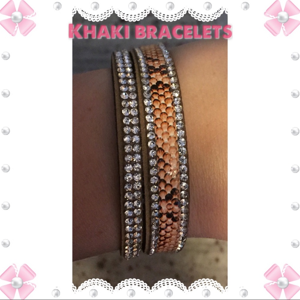 ✅Tan Left only ✅Suede crystal bracelets