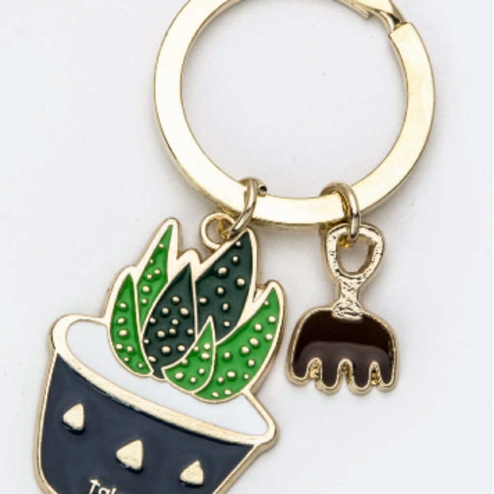 Enamel cactus key charm - Picture 1 of 2