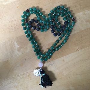 Handmade adventurine mala necklace