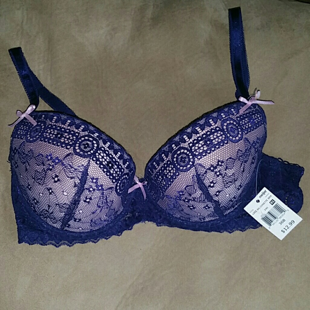 NWT pink and purple xoxo lace push up bra