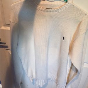 Cream/white Polo Crewneck Sweater