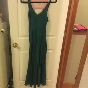 Lord and Taylor green silk formal dress