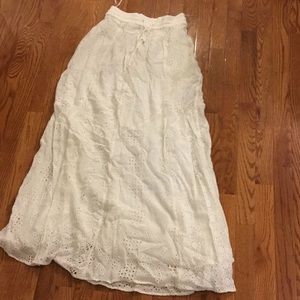 Zara eyelet white maxi skirt