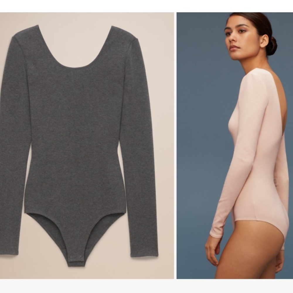 NWOT Aritzia Wilfred Free Koopman Bodysuit Gray/S