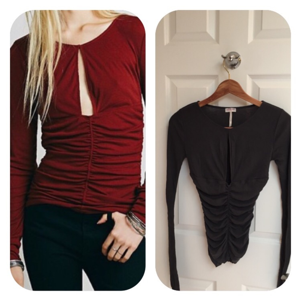 Free people charcoal knit top