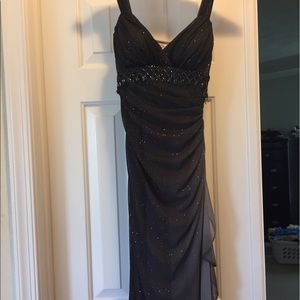 Grey fitted formal gown