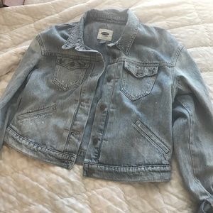 oversized and distressed denim jacket