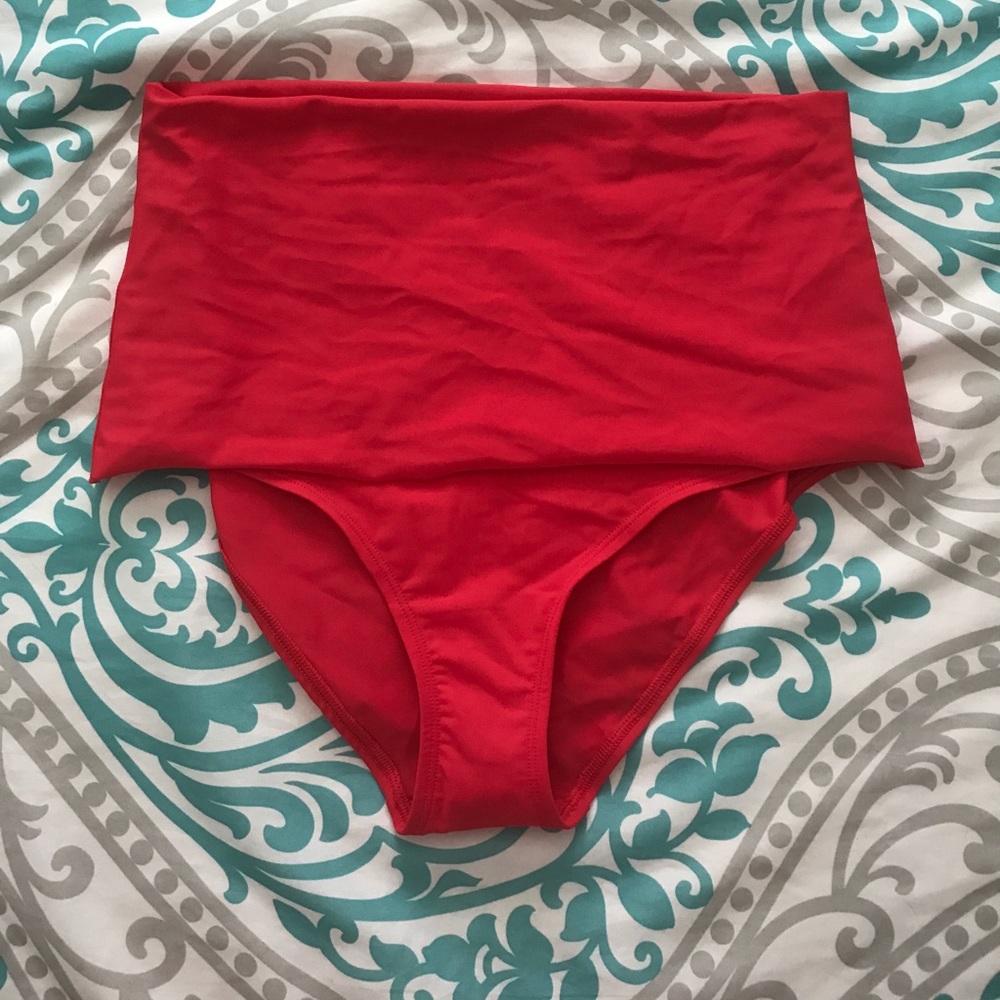 High waisted fold-over bikini bottoms