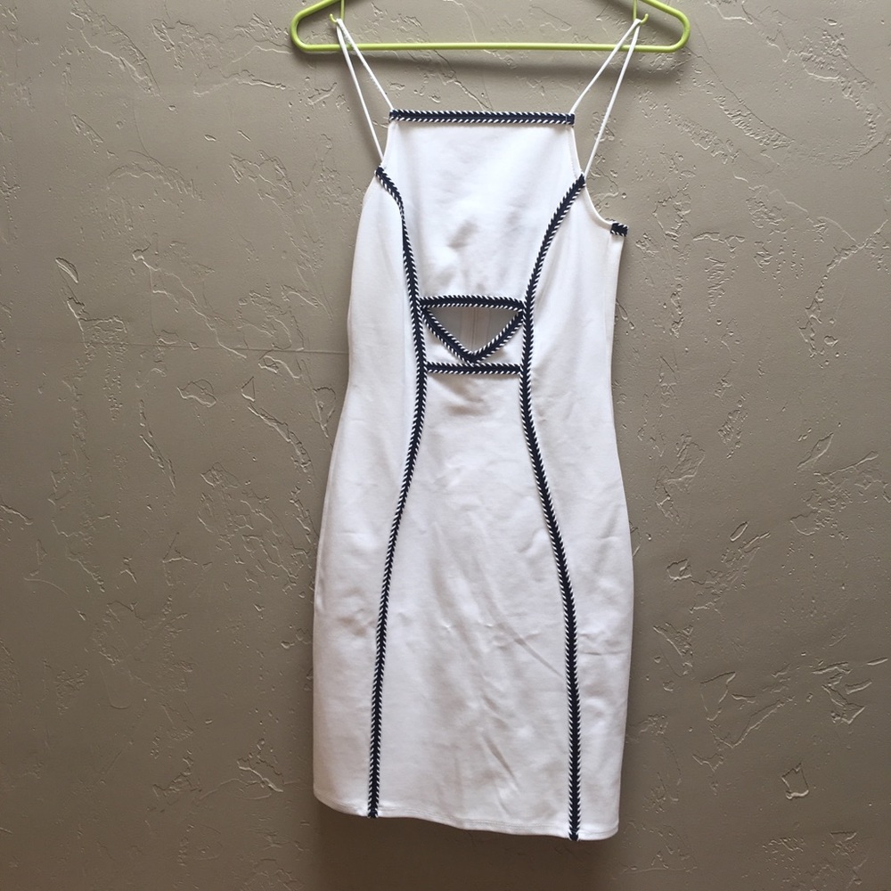 White Tank Dress with Cutout