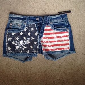 Miss Me Stars and Stripes shorts