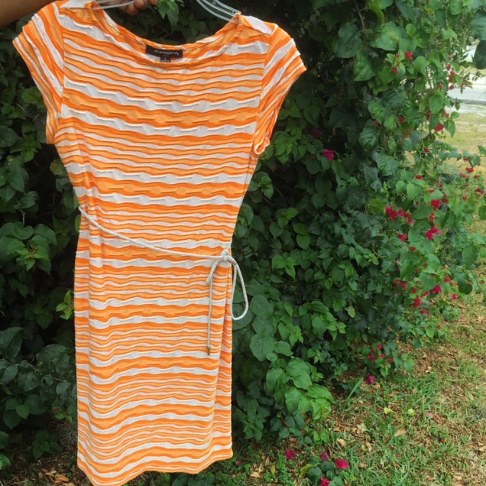 SHARAGANO casual orange dress