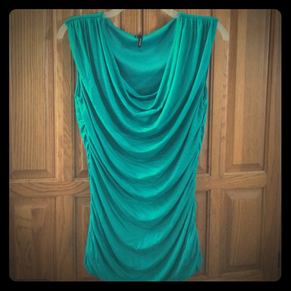 Maurice's Jade green drop cowl neck top