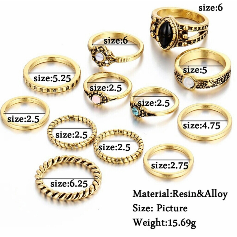 Hot 12pc Boho Midi Ring Set~NEW - Picture 4 of 4