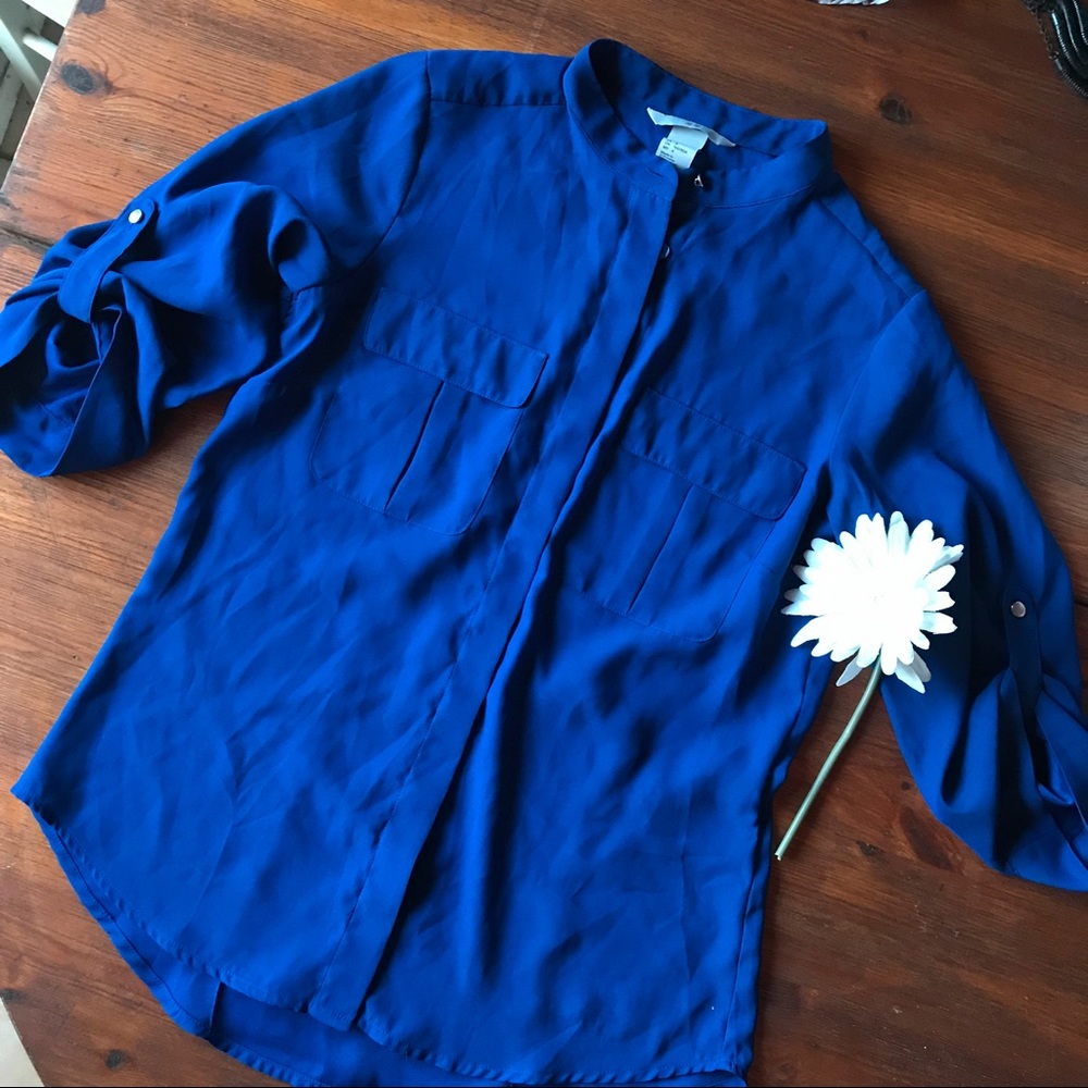 Blue Button Up Blouse