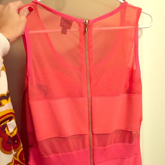 2B BEBE Pink/salmon bodycon dress. Size L - Picture 3 of 4