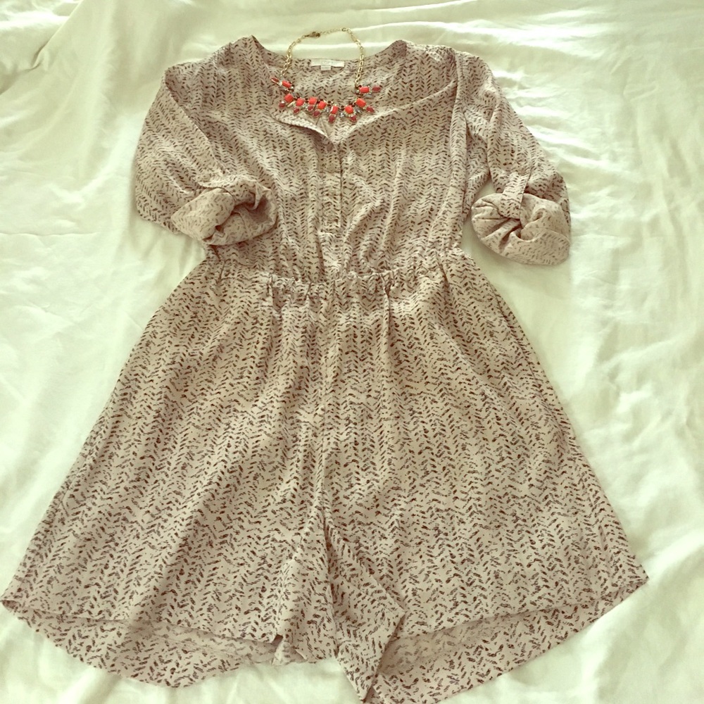 Quarter Sleeve Button Up Romper
