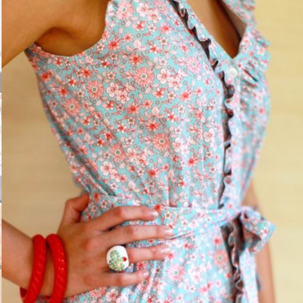 Kayce Hughes Ruffled Floral Dress.