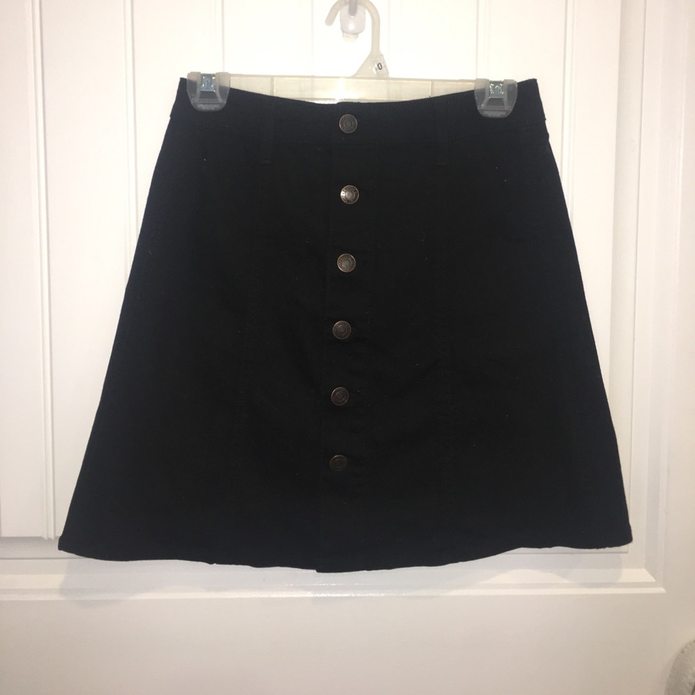 Black button up skirt
