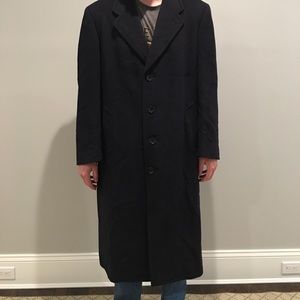 Canali navy long dress coat in size 48