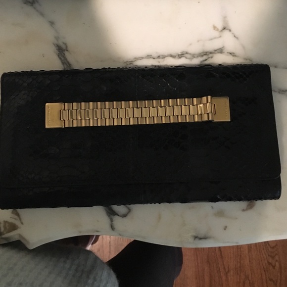 Michael Kors Collection Black Python Clutch - Picture 1 of 3