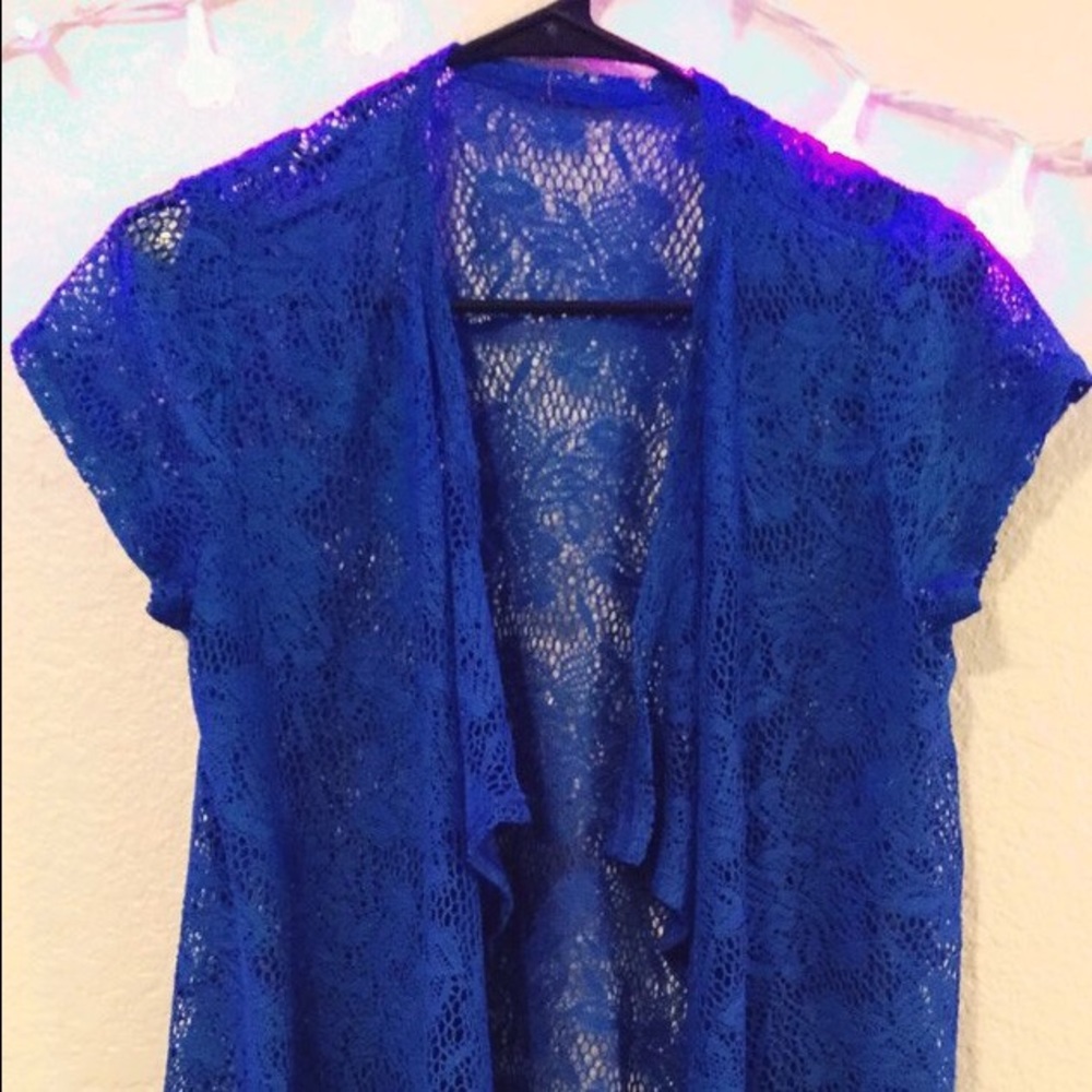 BEAUTIFUL blue lace cardigan!
