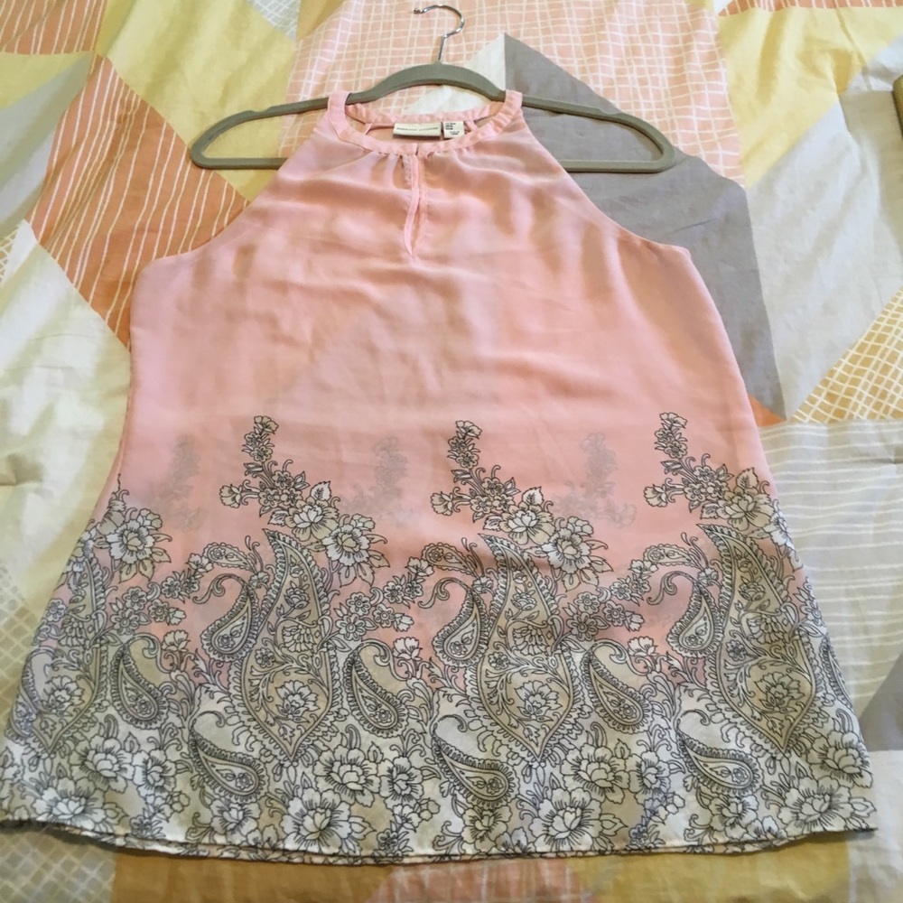 Pink sleeveless blouse