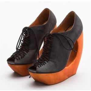 Jeffrey Campbell Rockin' wooden wedge shoes