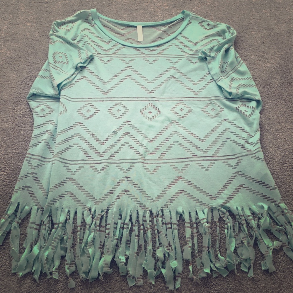 Aztec fringe shirt