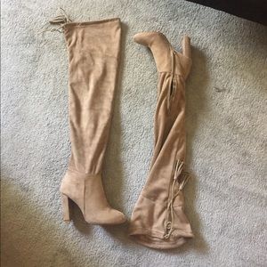 Taupe thigh high boots NWOT
