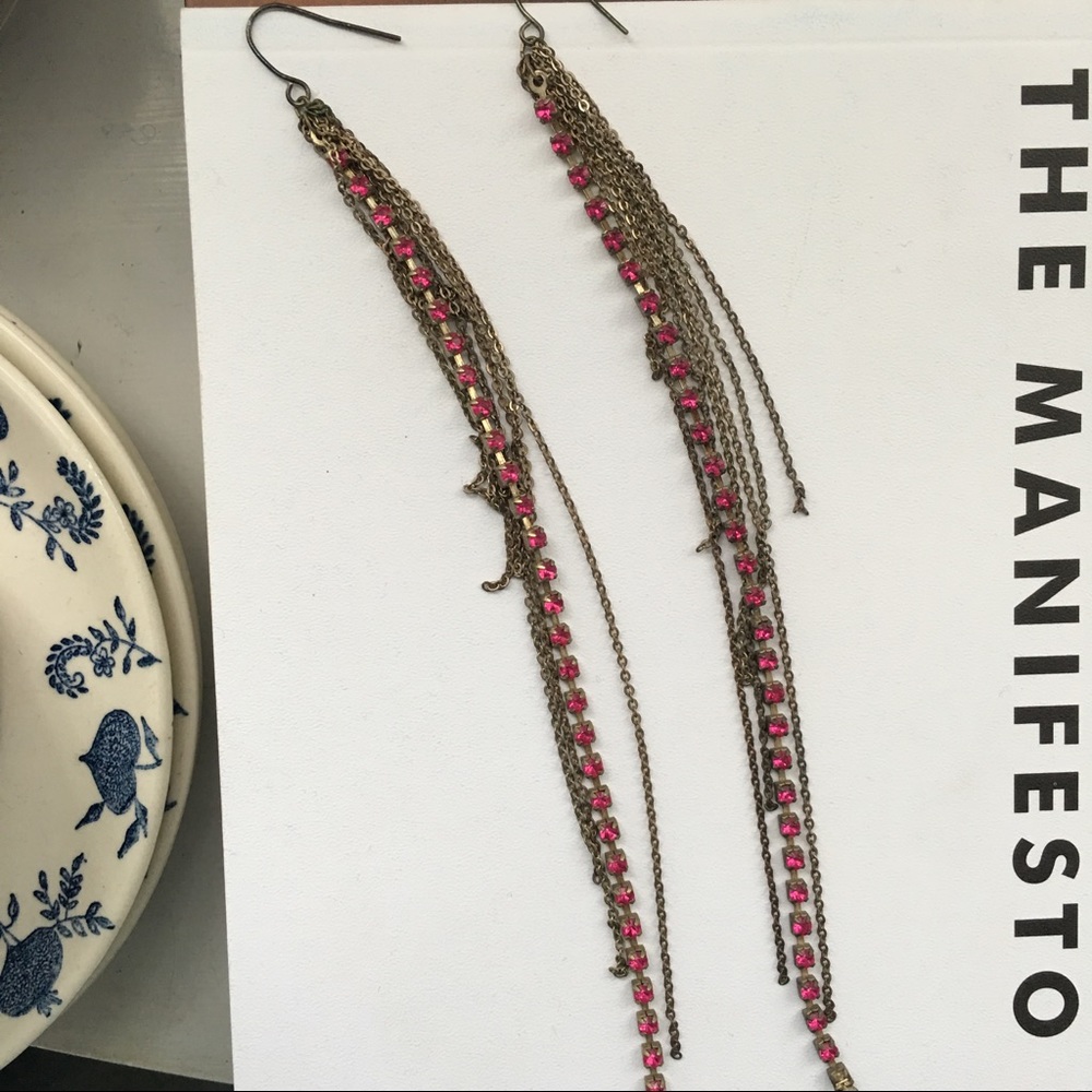 Long Rhinestone Earrings