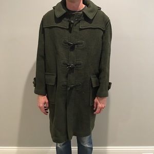 Hooded Burberry toggle coat - Forest Green size M