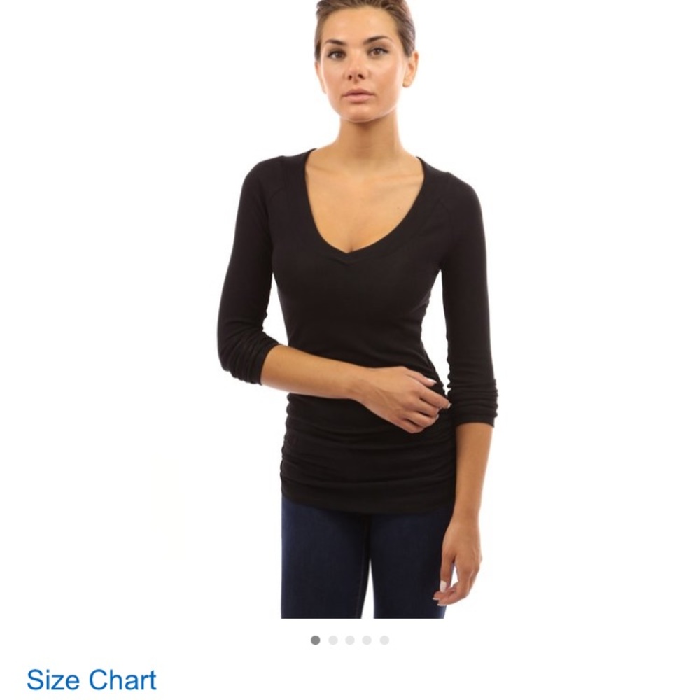 PattyBoutik V-Neck Long Sleeve Top Size Small NWTs