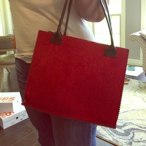 Vintage Sarah Shaw Red Hide Handbag